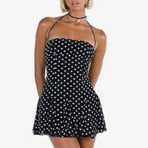 Princess Polly Women's Delamere Mini Dress Black/White