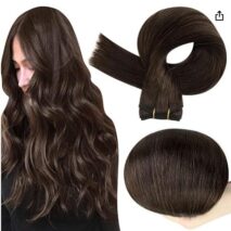 Full Shine Brown Weft Hair Extensions Real Human Hair Straight