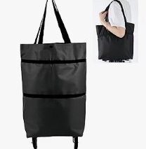 Folding Shopping Bag with Wheels, Waterproof Grocery Carts,